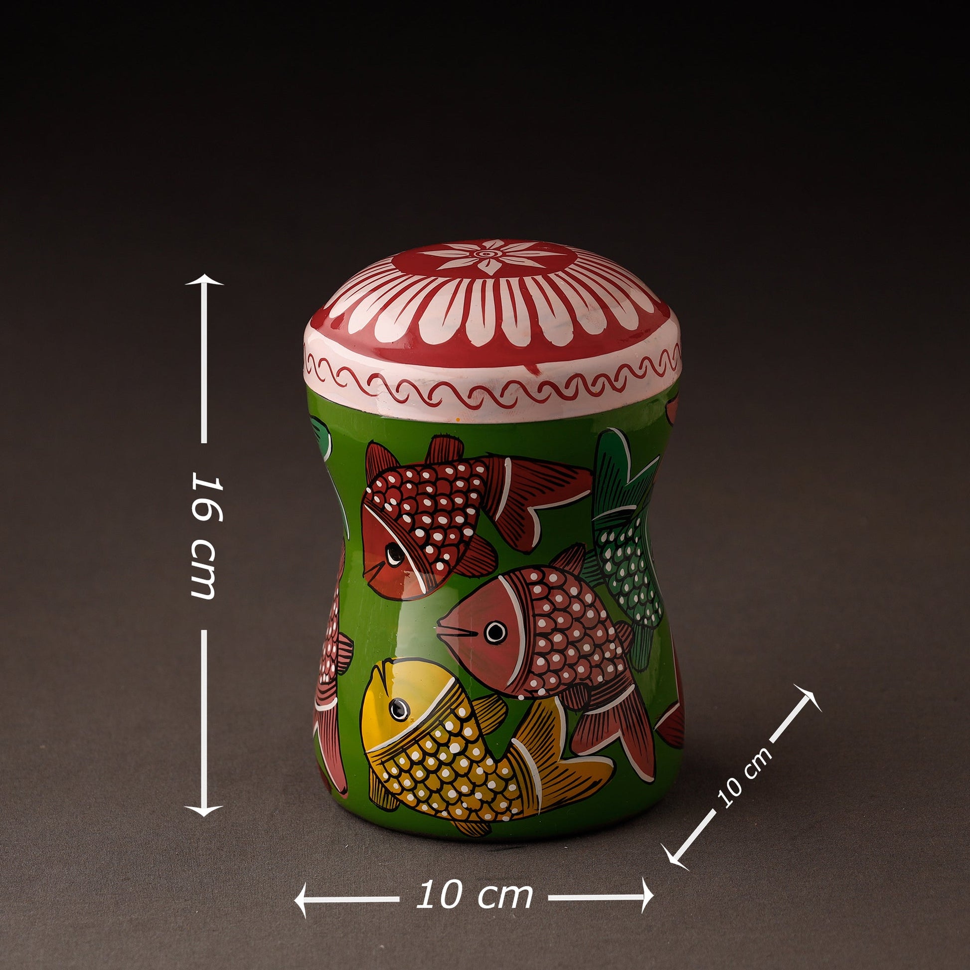 Bengal Patua Handpainted Stainless Steel Multi Utility Container