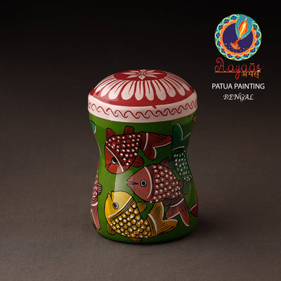 Bengal Patua Handpainted Stainless Steel Multi Utility Container