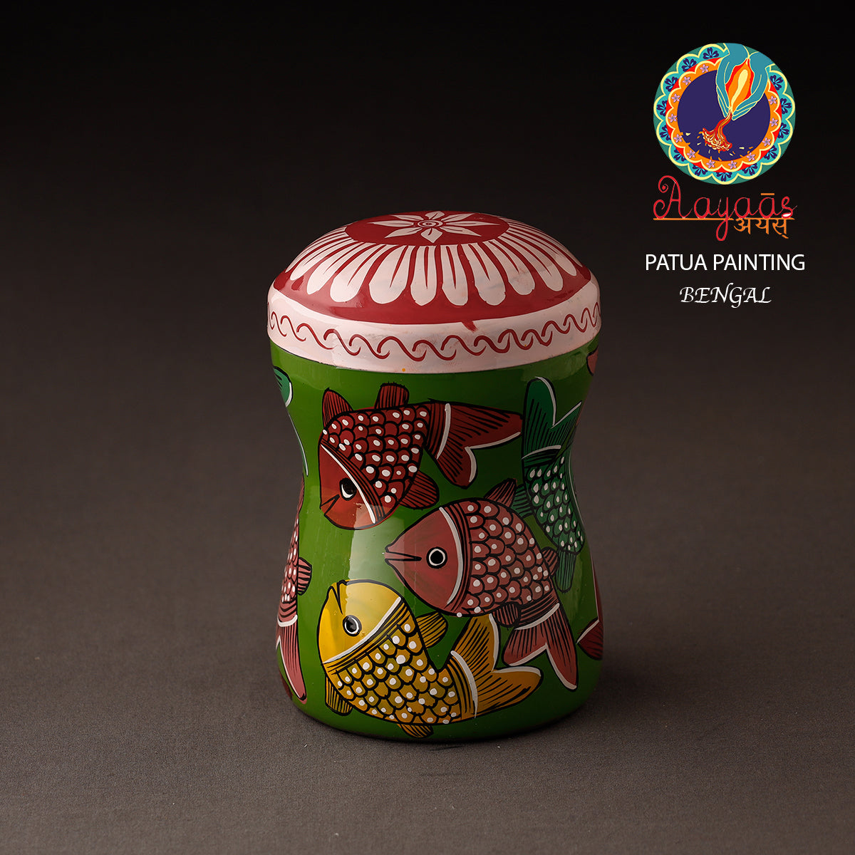 Bengal Patua Handpainted Stainless Steel Multi Utility Container