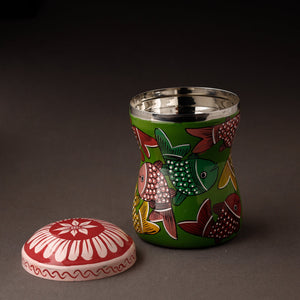 Bengal Patua Handpainted Stainless Steel Multi Utility Container