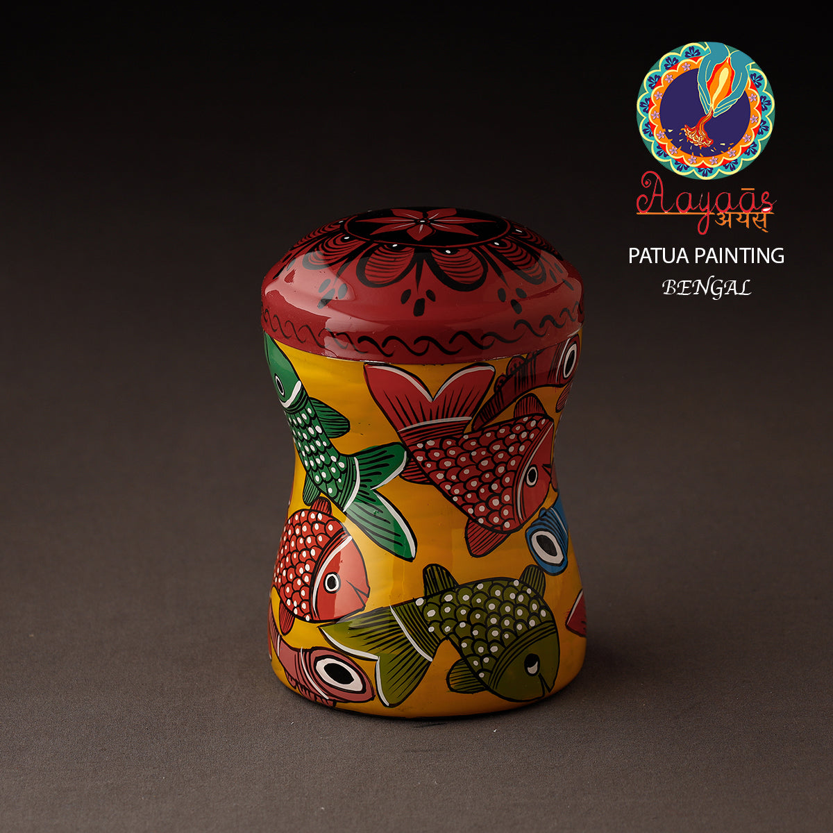Bengal Patua Handpainted Stainless Steel Multi Utility Container