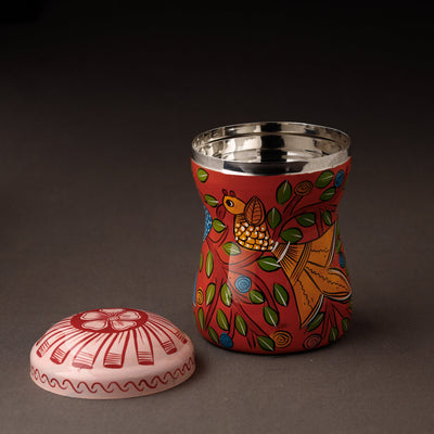 Bengal Patua Handpainted Stainless Steel Multi Utility Container