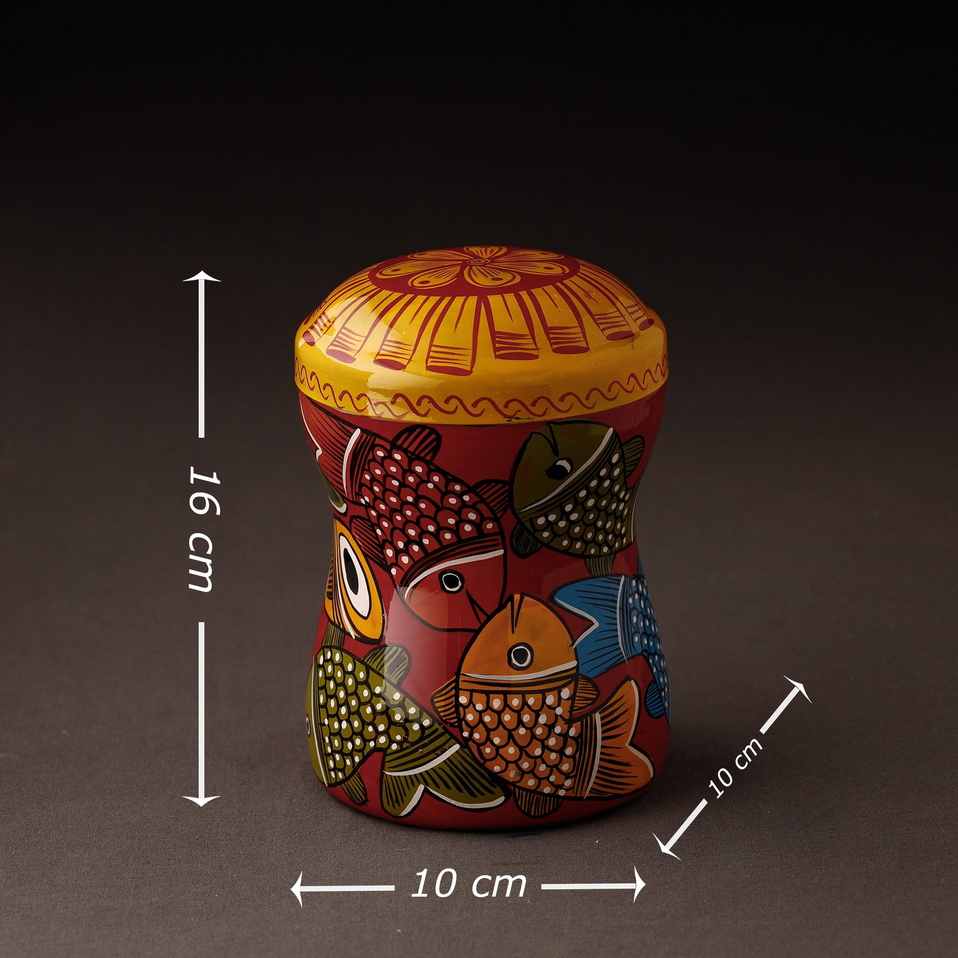 Bengal Patua Handpainted Stainless Steel Multi Utility Container