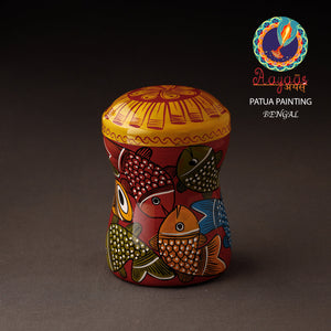 Bengal Patua Handpainted Stainless Steel Multi Utility Container