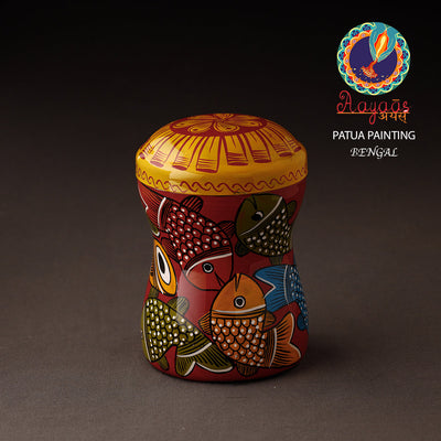 Bengal Patua Handpainted Stainless Steel Multi Utility Container
