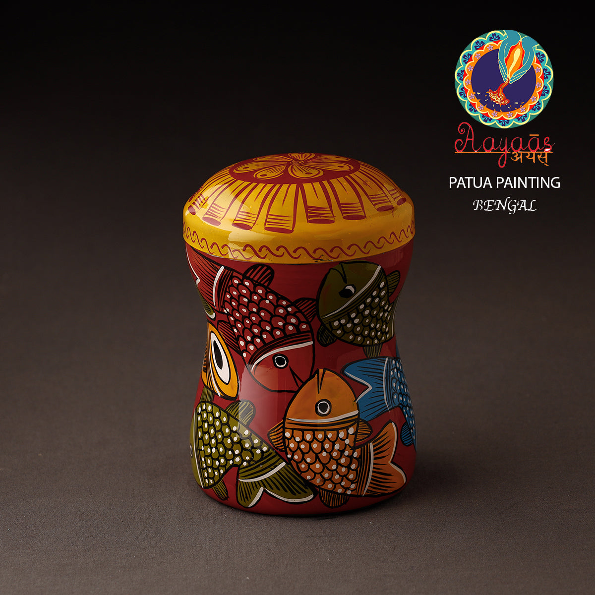 Bengal Patua Handpainted Stainless Steel Multi Utility Container