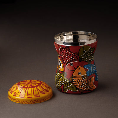 Bengal Patua Handpainted Stainless Steel Multi Utility Container