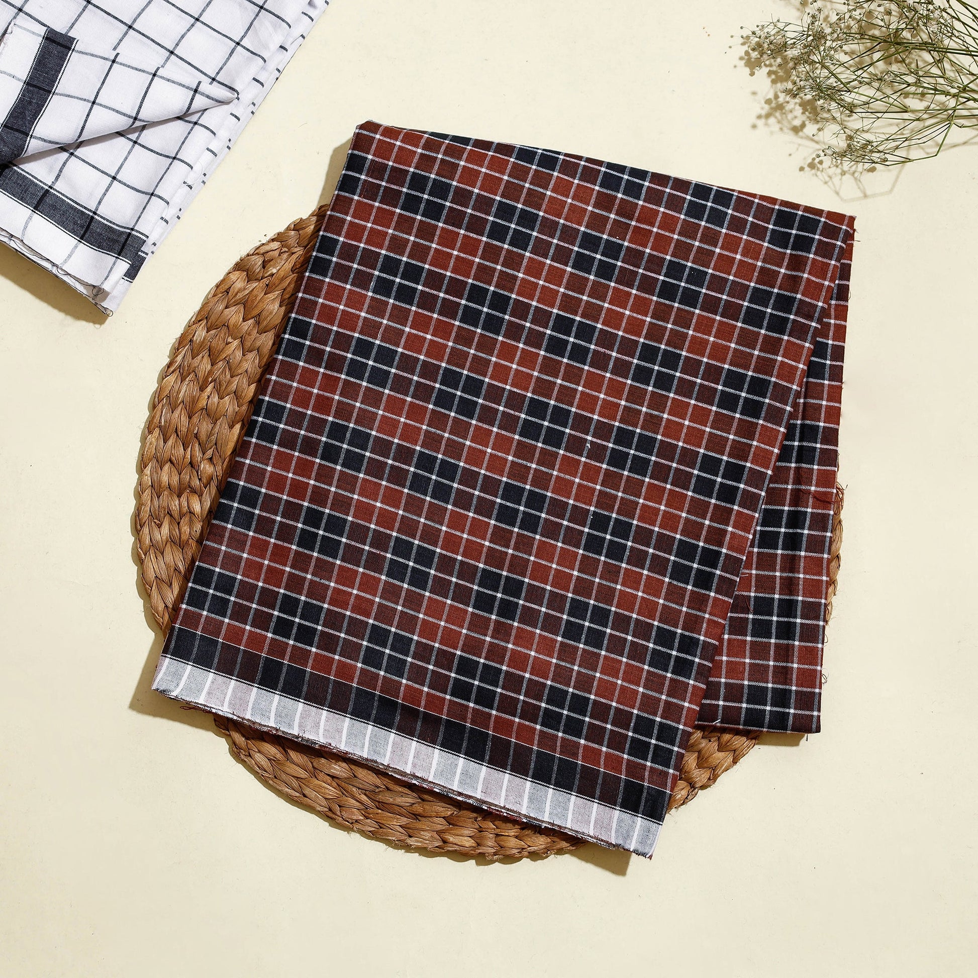 Brown - Calicut Kuriappilly Pure Handloom Cotton Lungi