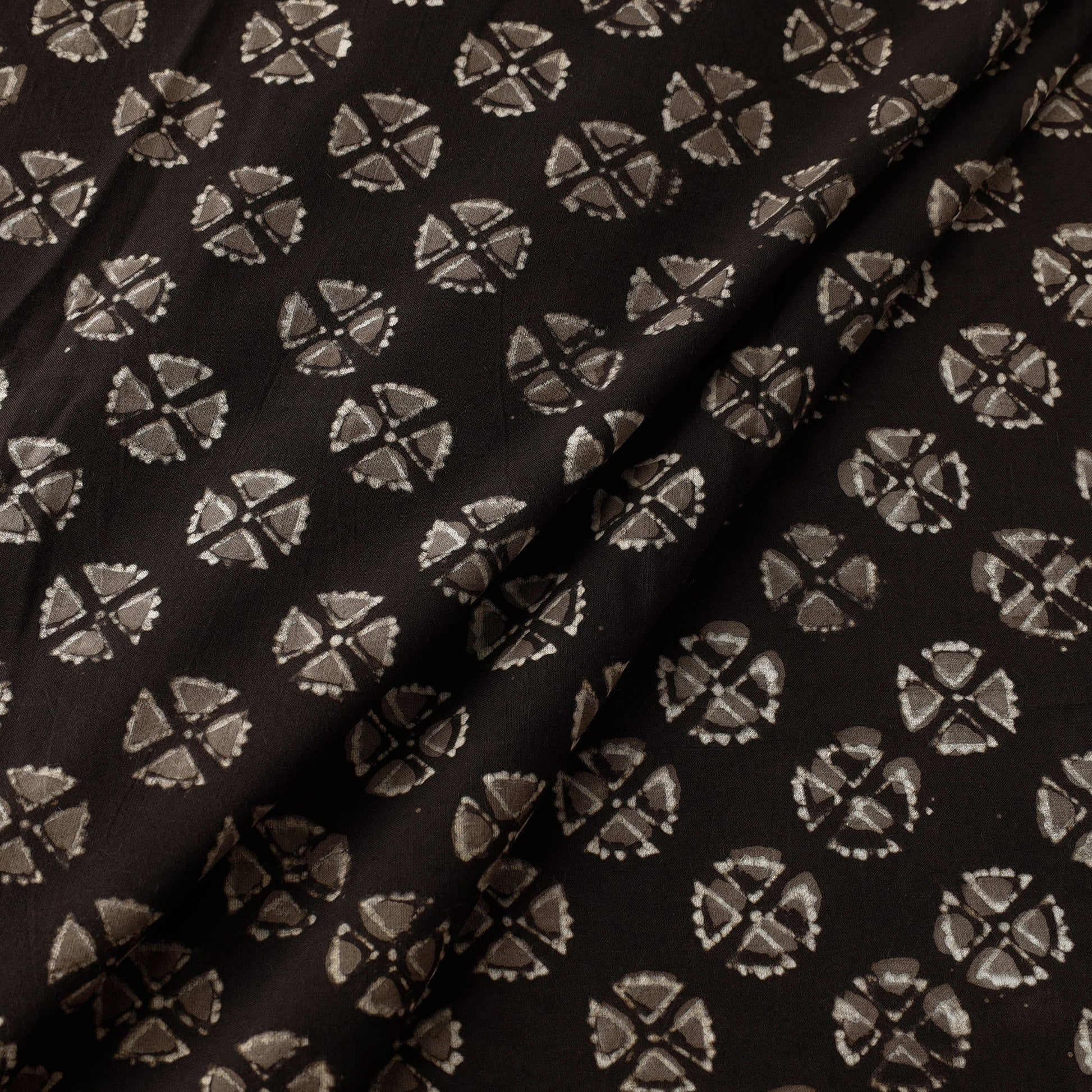 Brown - Pipad Block Printed Cotton Fabric