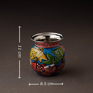 Bengal Patua Handpainted Stainless Steel Lota / Kalash / Container