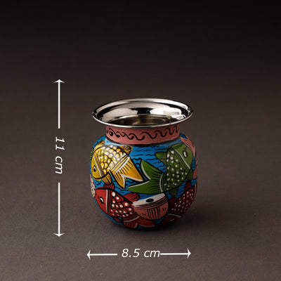 Bengal Patua Handpainted Stainless Steel Lota / Kalash / Container