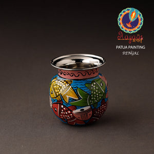 Bengal Patua Handpainted Stainless Steel Lota / Kalash / Container