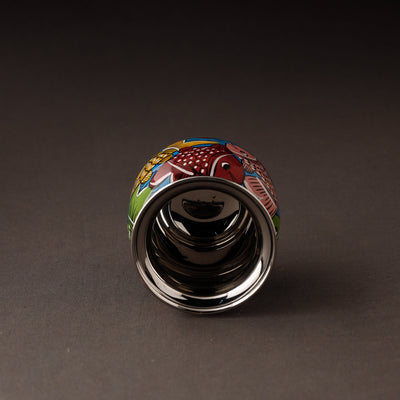 Bengal Patua Handpainted Stainless Steel Lota / Kalash / Container