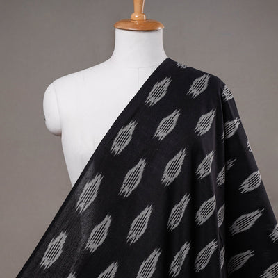 Black - Cotton Pochampally Ikat Fabric