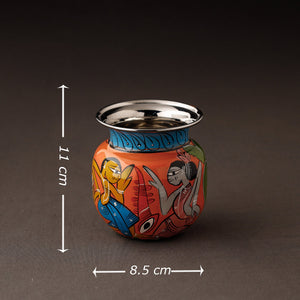 Bengal Patua Handpainted Stainless Steel Lota / Kalash / Container