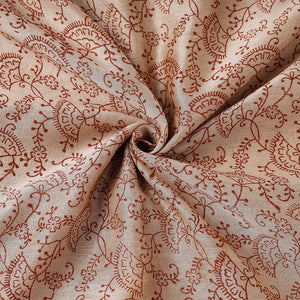 Brown - Pedana Kalamkari Block Printing Chanderi Silk Fabric