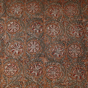 Brown - Kalamkari Block Printed Cotton Fabric