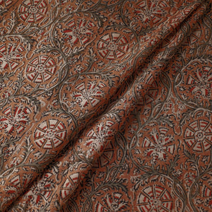 Brown - Kalamkari Block Printed Cotton Fabric