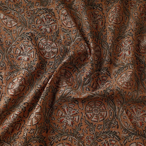 Brown - Kalamkari Block Printed Cotton Fabric