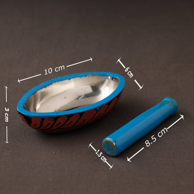 Bengal Patua Handpainted Mortar and Pestle Set 17