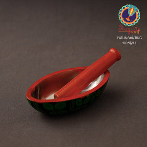 Bengal Patua Handpainted Mortar and Pestle Set 03