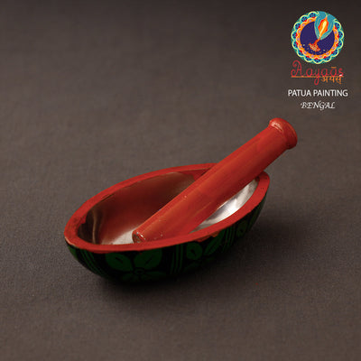 Bengal Patua Handpainted Mortar and Pestle Set 03