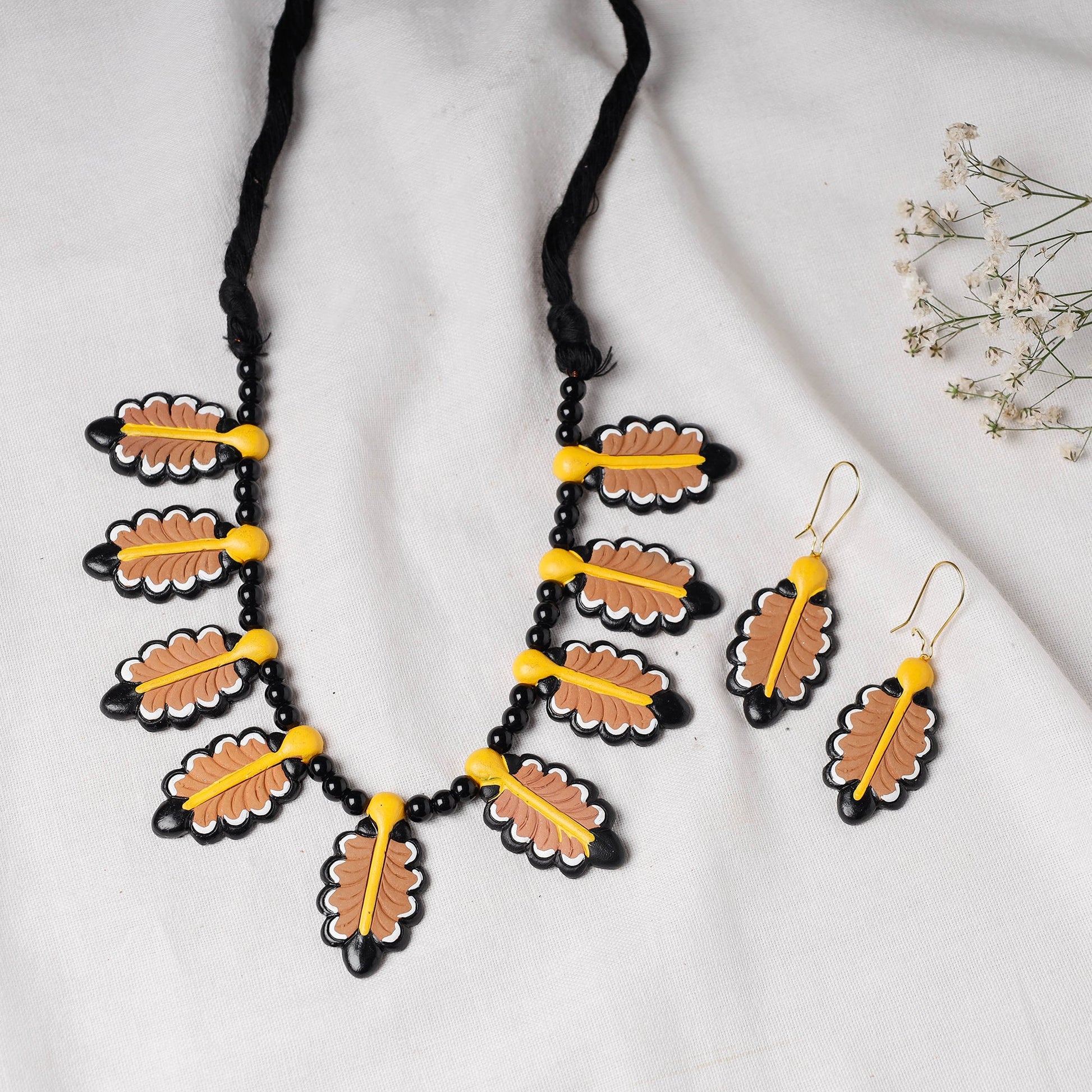 Bishnupur Handpainted Terracotta Necklace Set