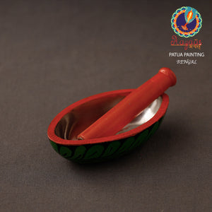 Bengal Patua Handpainted Mortar and Pestle Set 01
