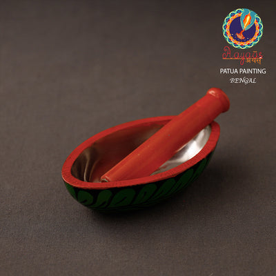 Bengal Patua Handpainted Mortar and Pestle Set 01