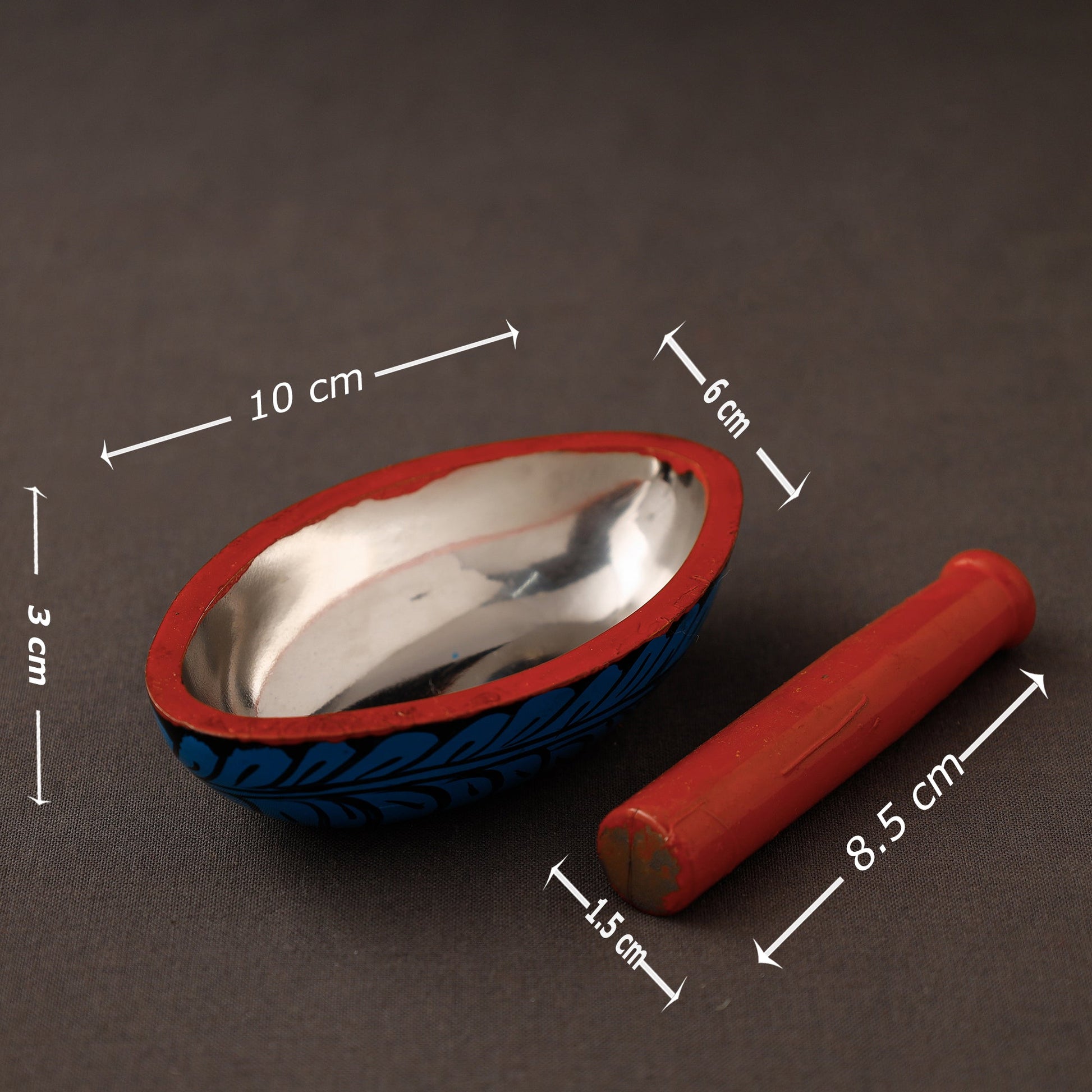 Bengal Patua Handpainted Mortar and Pestle Set 02