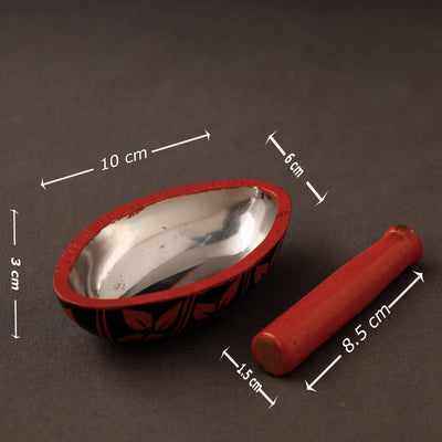 Bengal Patua Handpainted Mortar and Pestle Set 10
