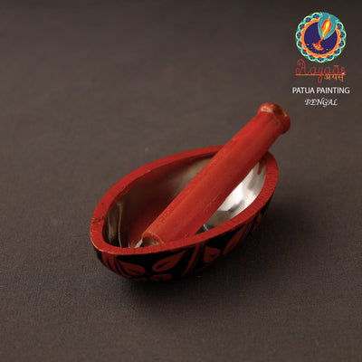 Bengal Patua Handpainted Mortar and Pestle Set 10