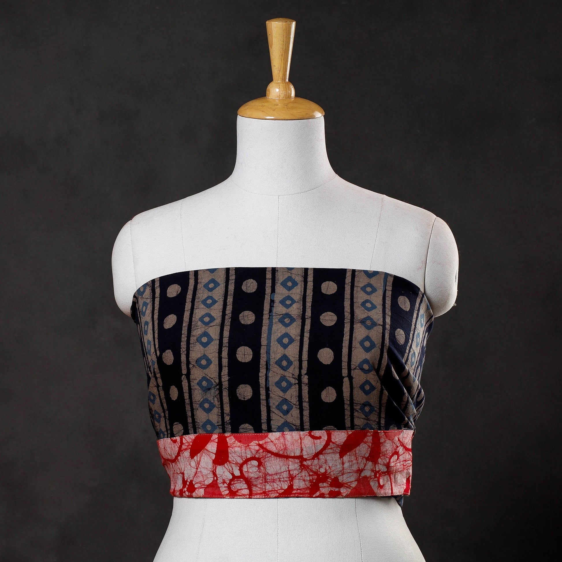 Brown - Hand Batik Printed Cotton Blouse Piece