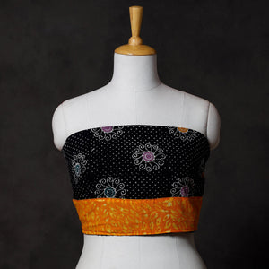 Black - Hand Batik Printed Cotton Blouse Piece