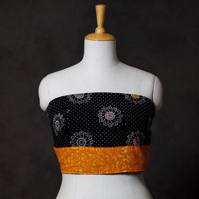 Black - Hand Batik Printed Cotton Blouse Piece