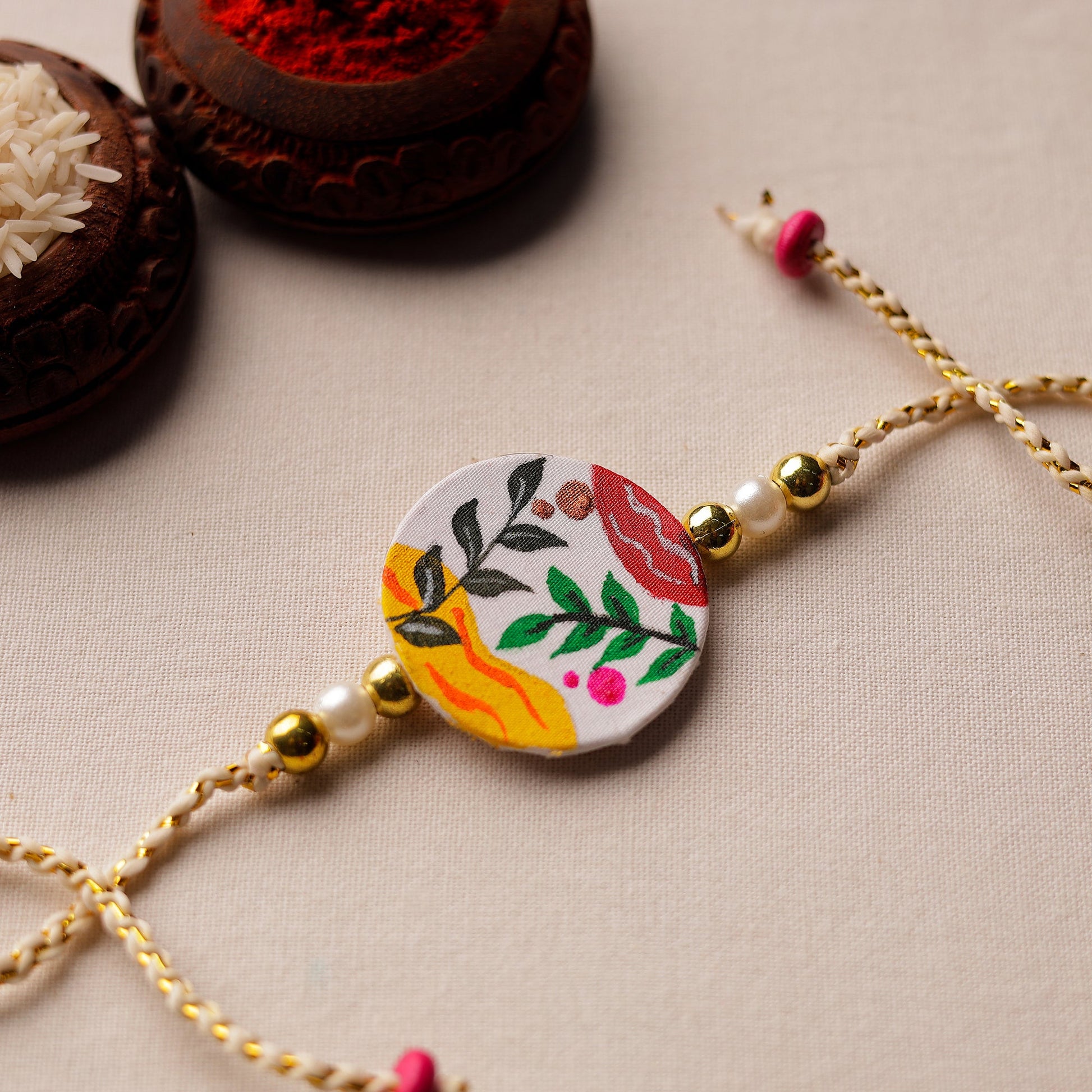 Bishnupur Handpainted Fabric Rakhi 13