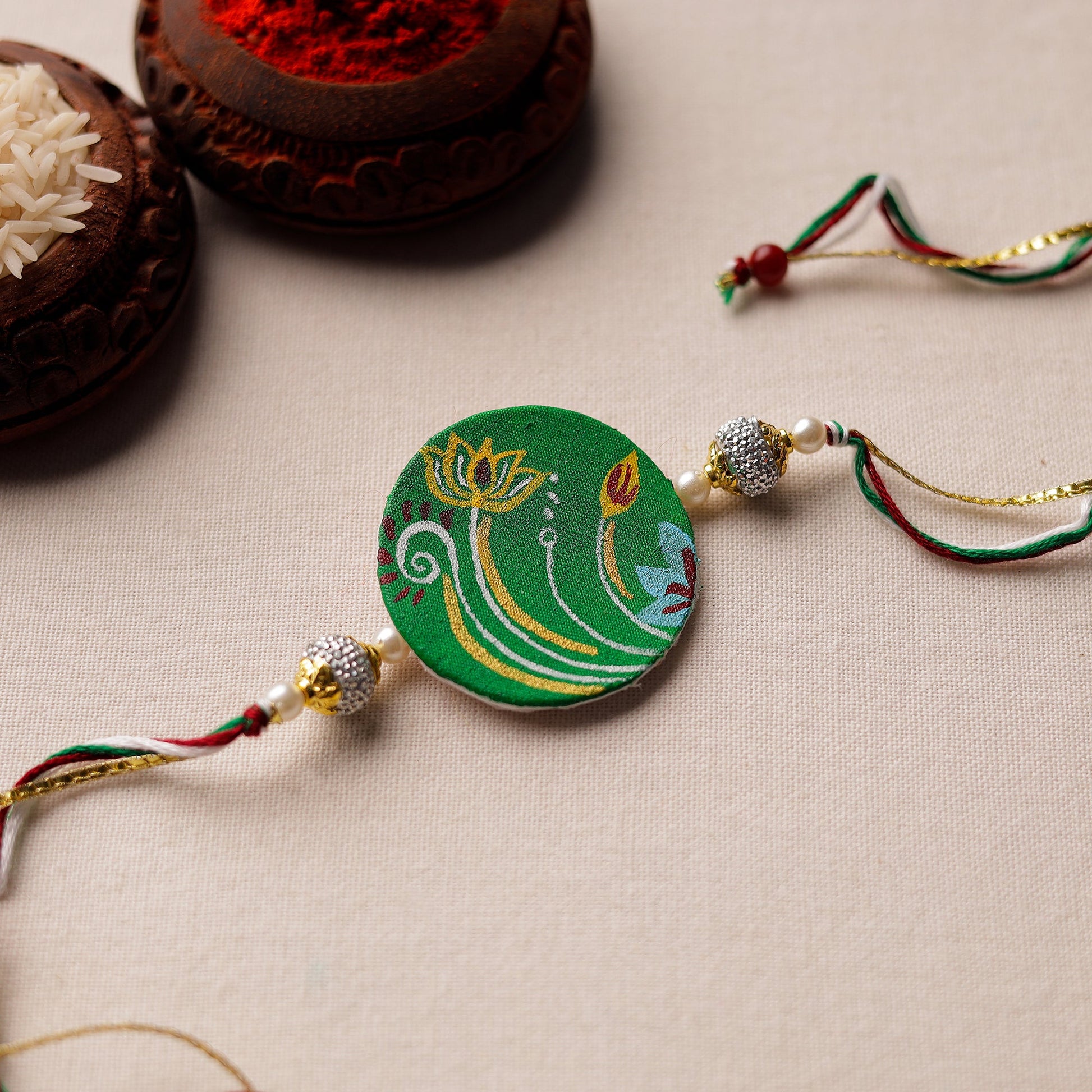 Bishnupur Handpainted Fabric Rakhi 11