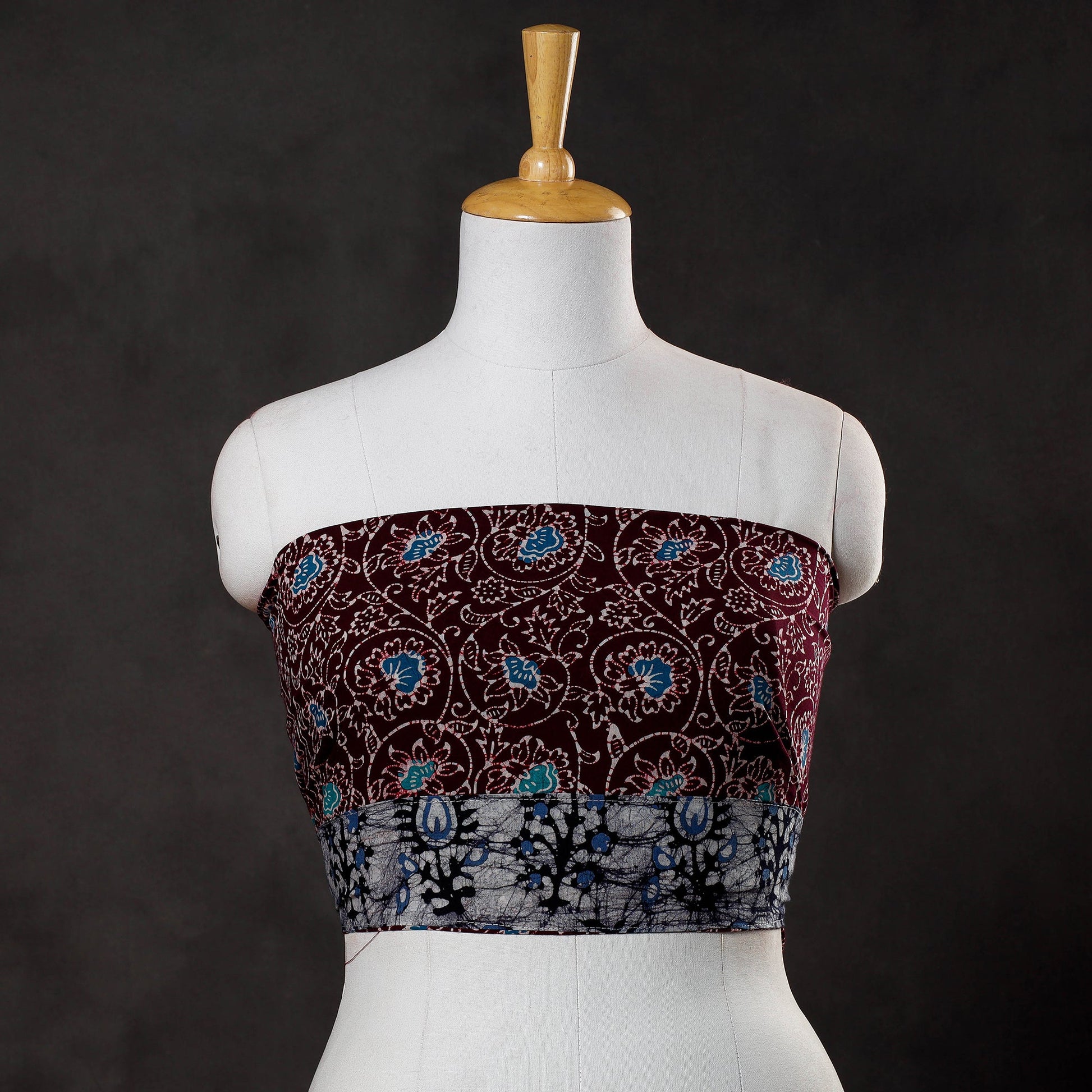Brown - Hand Batik Printed Cotton Blouse Piece