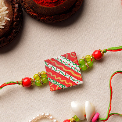 Bishnupur Handpainted Fabric Rakhi & Lumba Set 02
