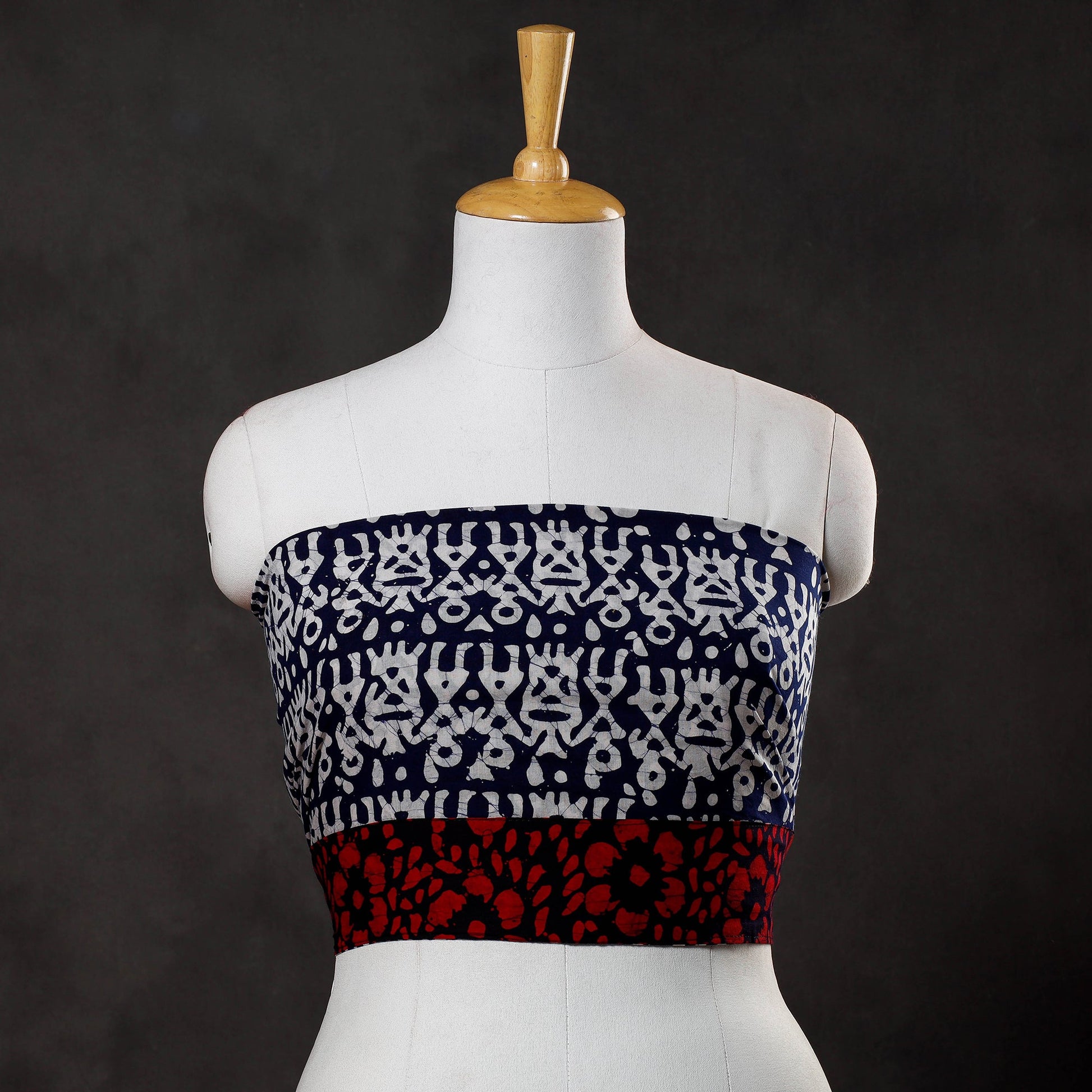 Blue - Hand Batik Printed Cotton Blouse Piece