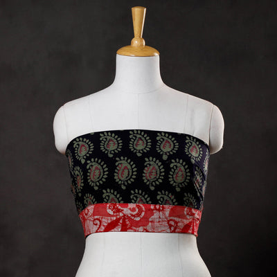 Black - Hand Batik Printed Cotton Blouse Piece