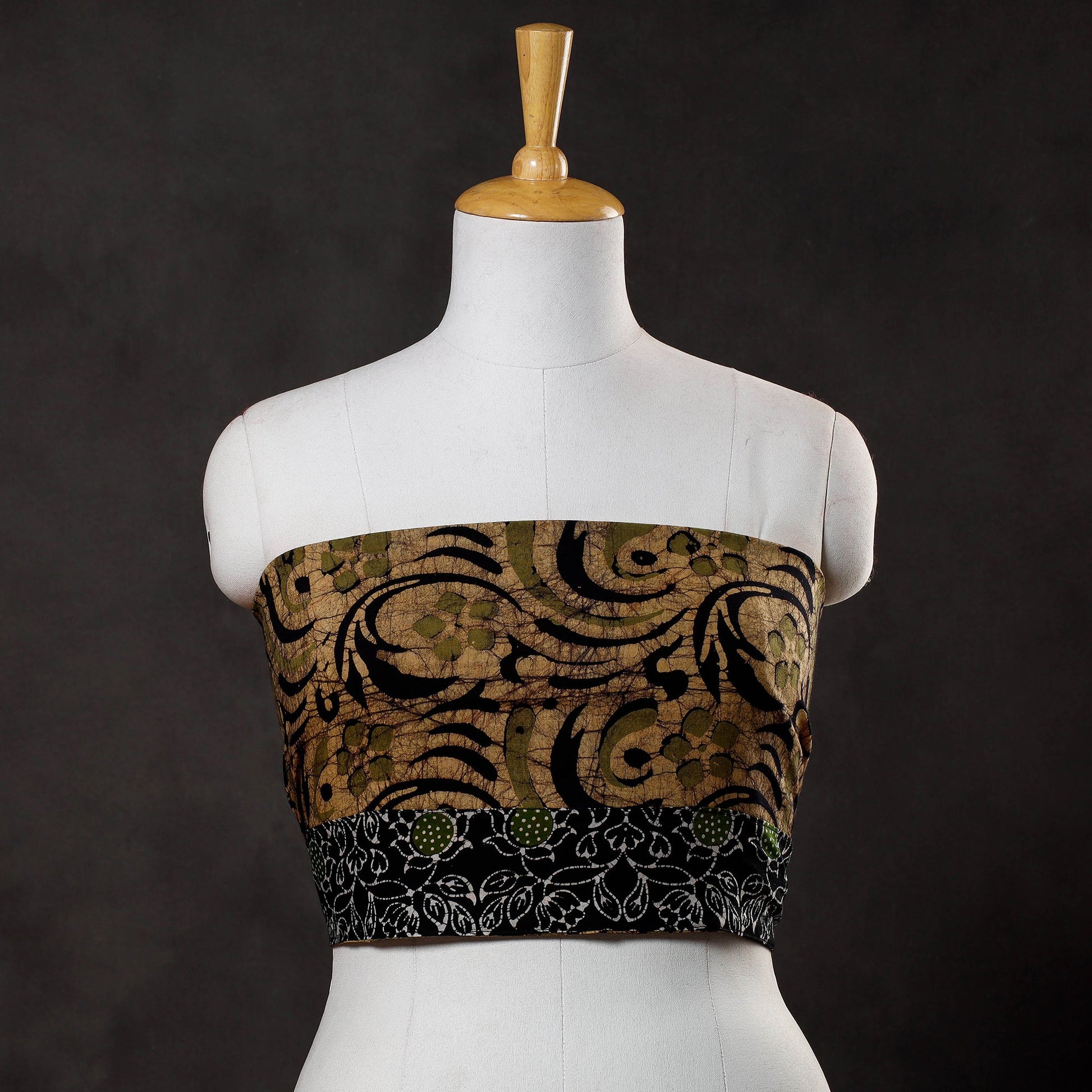 Brown - Hand Batik Printed Cotton Blouse Piece