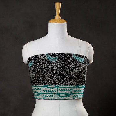 Black - Hand Batik Printed Cotton Blouse Piece