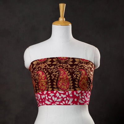 Brown - Hand Batik Printed Cotton Blouse Piece