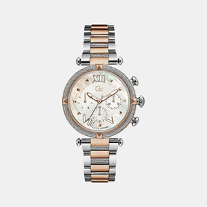 Cable Chic Women Quartz White Dial Chronograph Stainless Steel Watch Y16002L1MF