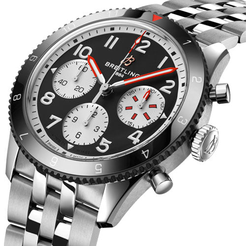 Breitling Classic Avi Chronograph Mosquito Black Dial Men 42mm
