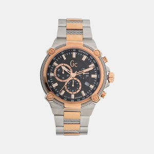 Cable Force Men Quartz Black Dial Chronograph Stainless Steel Watch Y24002G2MF