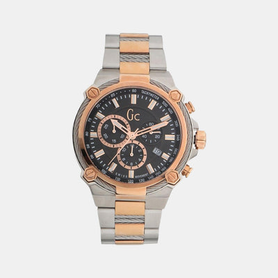 Cable Force Men Quartz Black Dial Chronograph Stainless Steel Watch Y24002G2MF