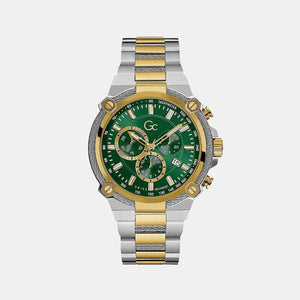 Cable Force Chrono Men Quartz Green Dial Chronograph Stainless Steel Watch Y24014G9MF