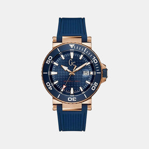 Gc Sportchic Men Quartz Blue Dial Analog Leather Watch Y36004G7